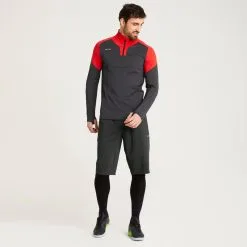 Pantalón Corto De Fútbol Kipsta Viralto Rojo Y Gris Carbono para Adultos -Running comercio pantalon corto de futbol adulto viralto rojo y gris carbono 3