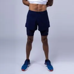 Pantalón Corto De Running De Poliéster Reciclado Para Hombre Negro TRR | THE RUNNING REPUBLIC -Running comercio pantalon corto de running de poliester reciclado para hombre azul trr