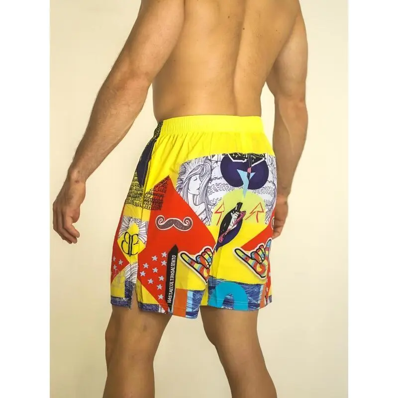 Pantalón Corto Hombre Banbroken RIO Multicolor Amarillo - Ropa de Musculación 7 Pantalón Corto Hombre Banbroken RIO Multicolor Amarillo - Ropa de Musculación - Imagen 5