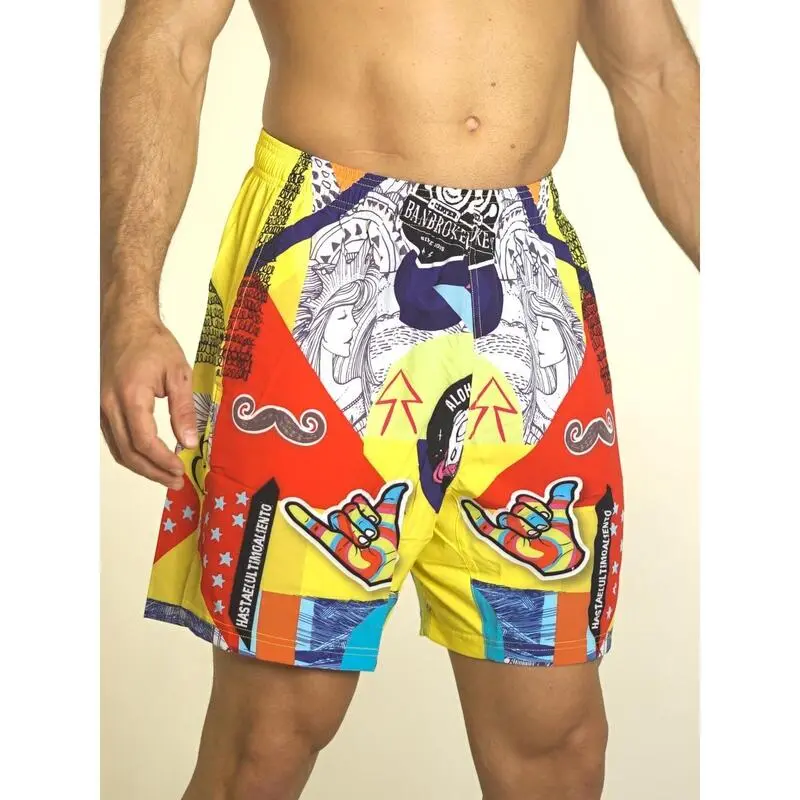 Pantalón Corto Hombre Banbroken RIO Multicolor Amarillo - Ropa de Musculación 3 Pantalón Corto Hombre Banbroken RIO Multicolor Amarillo - Ropa de Musculación