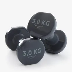 Domyos Pesas 2 X 3Kg De Vinilo Fitness Gimnasia En Casa Pilates Nyamba Gris - Mancuernas y Pesas/Musculación