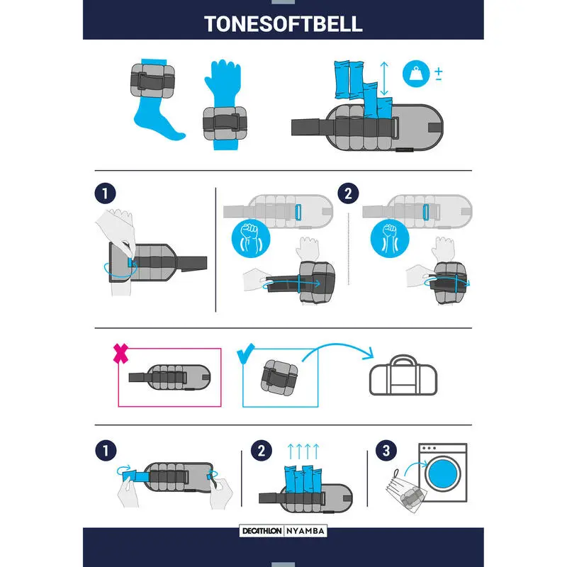 Domyos Pesas Tobilleras Lastres Modulables Fitness 1 Kg Burdeos - Mancuernas y Pesas para Musculación 7 Domyos Pesas Tobilleras Lastres Modulables Fitness 1 Kg Burdeos - Mancuernas y Pesas para Musculación - Imagen 5