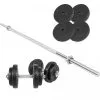 Gorilla Sports Set de Mancuernas 60kg con Discos de Plástico y Barras para Musculación | Ideal para Entrenamiento en Casa