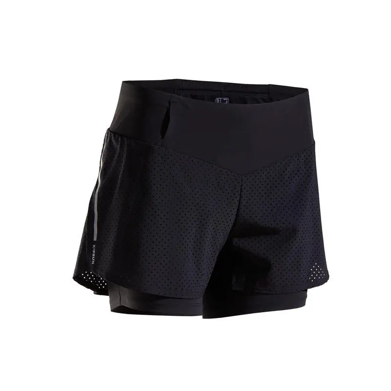 Pantalón Corto Running 2 en 1 con Mallas para Mujer Kiprun - Negro 4 Pantalón Corto Running 2 en 1 con Mallas para Mujer Kiprun - Negro - Imagen 2