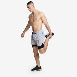 PICSIL Shorts de Compresión 2 en 1 con Malla para Hombre - Talla L - Gris - Ideales para Musculación -Running comercio shorts con malla compresion 2 en 1 hombre premium 01 l gris 1