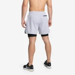 PICSIL Shorts con Malla de Compresión 2 en 1 para Hombre - Gris Perla (Talla XL) -Running comercio shorts con malla compresion 2 en 1 hombre premium 01 xl gris perla 2