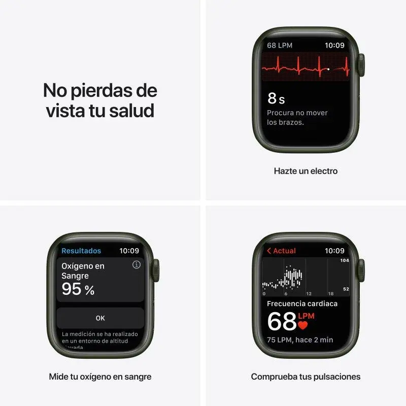 Apple Watch Series 7 GPS+Cellular 41mm Aluminio Verde Correa Verde - Smartwatch para Running y Más 7 Apple Watch Series 7 GPS+Cellular 41mm Aluminio Verde Correa Verde - Smartwatch para Running y Más - Imagen 5