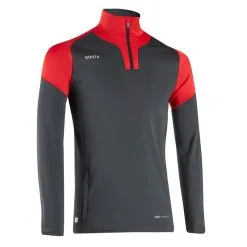 Kipsta Sudadera De Fútbol Adulto 1/2 Cremallera Viralto Gris Oscuro Y Rojo - Ropa y Equipamiento de Fútbol -Running comercio sudadera de futbol adulto 12 cremallera viralto gris oscuro y rojo 3