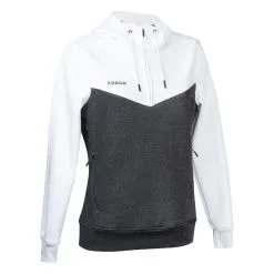 KOROK Sudadera De Hockey Sobre Hierba Mujer FH500 Negro - Equipación Deportiva de Alta Calidad -Running comercio sudadera fh500 mujer blanco y gris oscuro