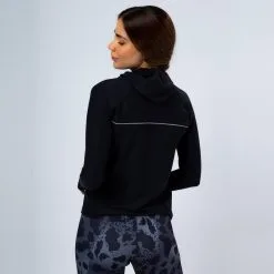Sudadera Hoodie Running Mujer - Poliéster Reciclado - TRR Negra | THE RUNNING REPUBLIC -Running comercio sudadera hoodie running de poliester reciclado para mujer trr negra 2