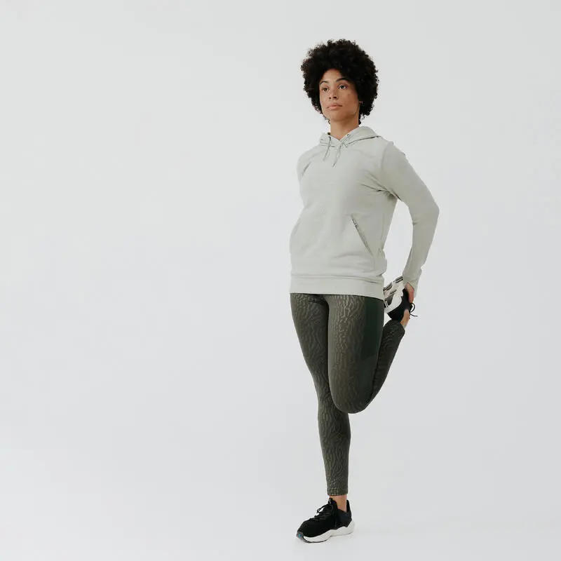 Sudadera Running con Capucha Cálida Mujer Hood 500 Gris - Kalenji 5 Sudadera Running con Capucha Cálida Mujer Hood 500 Gris - Kalenji - Imagen 3