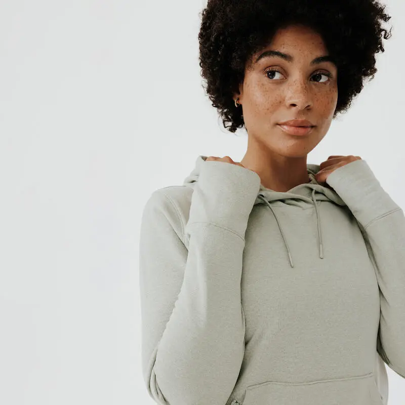 Sudadera Running con Capucha Cálida Mujer Hood 500 Gris - Kalenji 7 Sudadera Running con Capucha Cálida Mujer Hood 500 Gris - Kalenji - Imagen 5