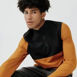 Kalenji Sudadera Running Hombre Manga Larga Cálida Warm 500 Ocre - Ropa Térmica para Otoño/Invierno -Running comercio sudadera running hombre manga larga calida warm 500 ocre 2