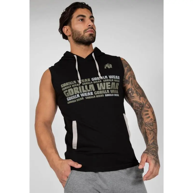 Sudadera Sin Mangas Con Capucha Poliéster Hombre GORILLA WEAR Melbourne Negro | Musculación/Ropa 6 Sudadera Sin Mangas Con Capucha Poliéster Hombre GORILLA WEAR Melbourne Negro | Musculación/Ropa - Imagen 4