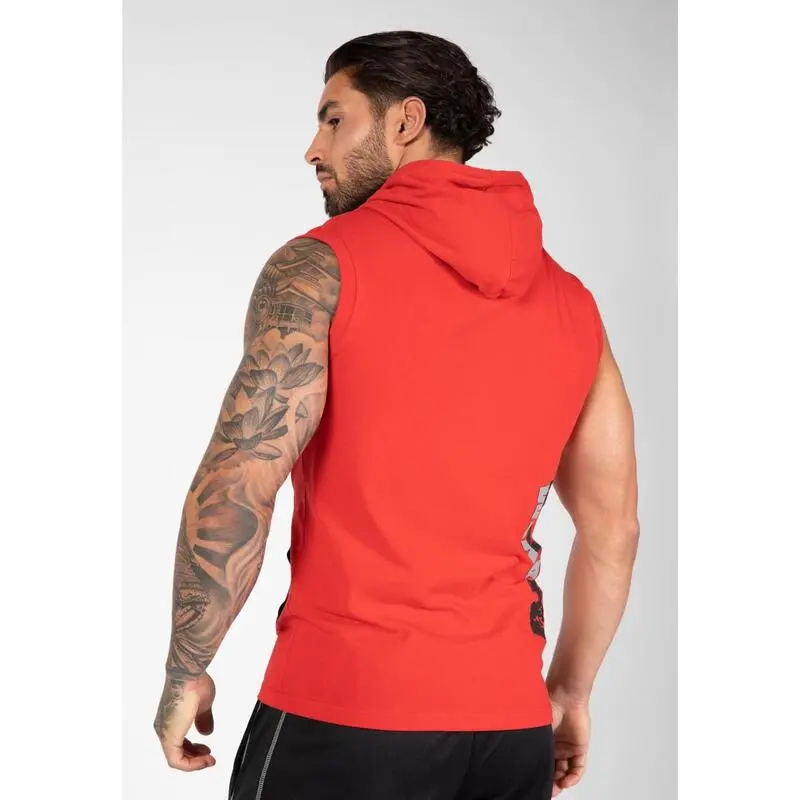 Sudadera Sin Mangas Con Capucha Poliéster Hombre GORILLA WEAR Melbourne Rojo - Musculación/Ropa 4 Sudadera Sin Mangas Con Capucha Poliéster Hombre GORILLA WEAR Melbourne Rojo - Musculación/Ropa - Imagen 2