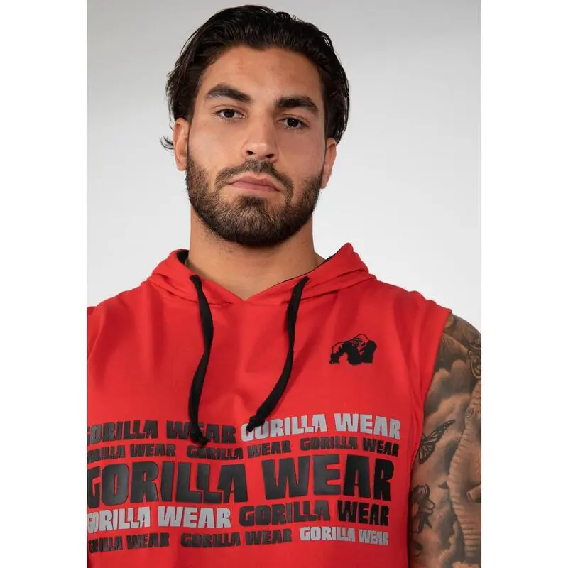 Sudadera Sin Mangas Con Capucha Poliéster Hombre GORILLA WEAR Melbourne Rojo - Musculación/Ropa 7 Sudadera Sin Mangas Con Capucha Poliéster Hombre GORILLA WEAR Melbourne Rojo - Musculación/Ropa - Imagen 5