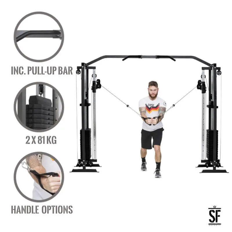 SUPRFIT Supfit Hallador Cable Pull Tower Negro - Máquina de Musculación Profesional 4 SUPRFIT Supfit Hallador Cable Pull Tower Negro - Máquina de Musculación Profesional - Imagen 2