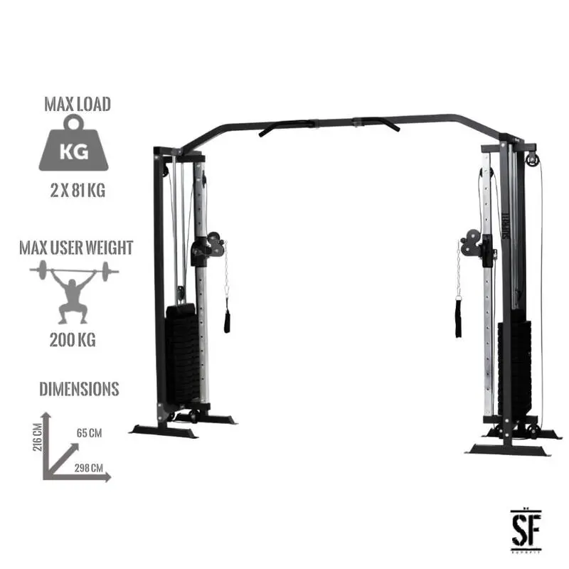 SUPRFIT Supfit Hallador Cable Pull Tower Negro - Máquina de Musculación Profesional 6 SUPRFIT Supfit Hallador Cable Pull Tower Negro - Máquina de Musculación Profesional - Imagen 4