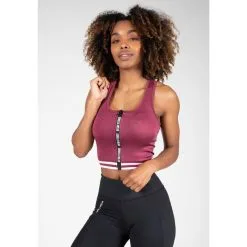 Top Deportivo de Tirantes con Cremallera Mujer Gorilla Wear Mesa Zip Negro - Musculación/Ropa -Running comercio top de tirantes con cremallera mujer gorilla wear mesa zip burdeos