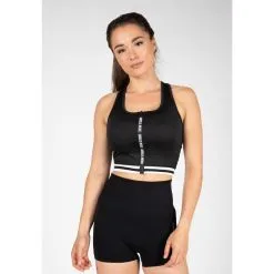 Top Deportivo de Tirantes con Cremallera Mujer Gorilla Wear Mesa Zip Negro - Musculación/Ropa